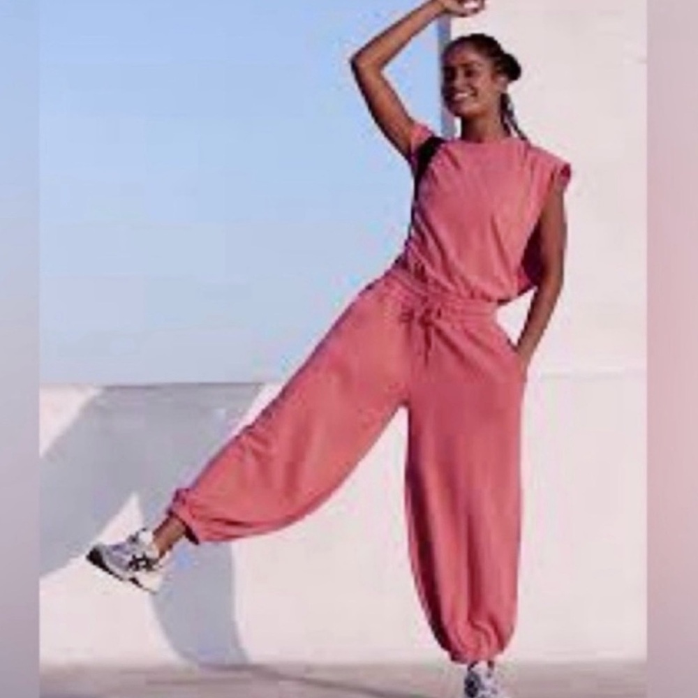 FREE PEOPLE Throw And Go Onesie NEW Jumpsuit Claret Raspberry Pink Size XS NEW